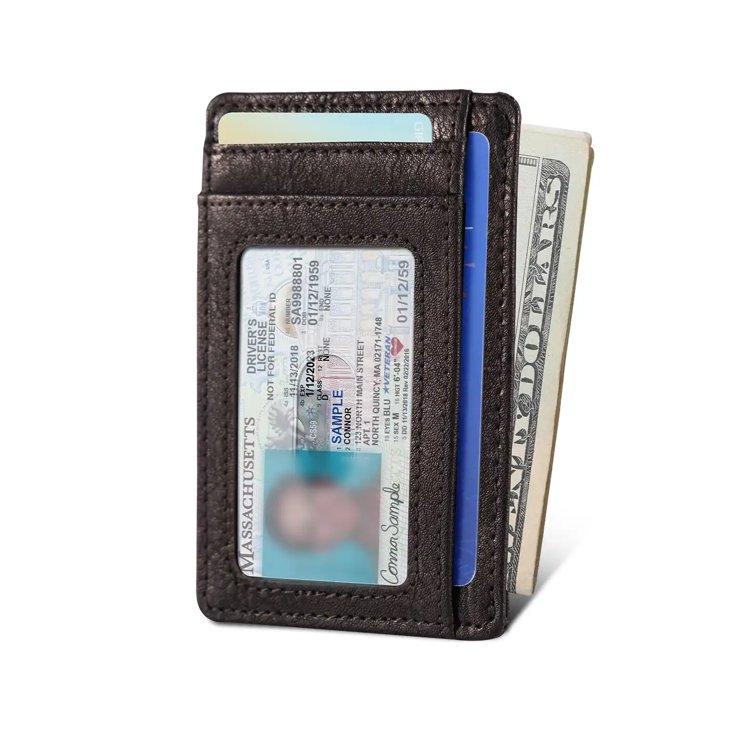 Front Pocket Card Case PU Leather RFID Protected