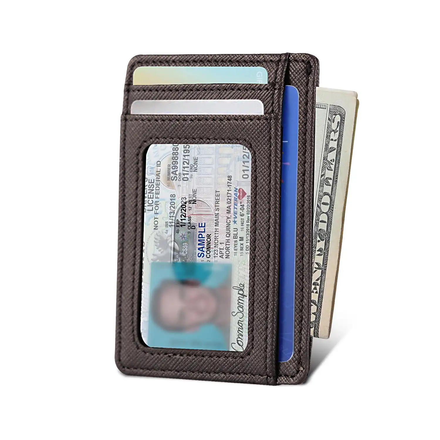 Front Pocket Card Case PU Leather RFID Protected
