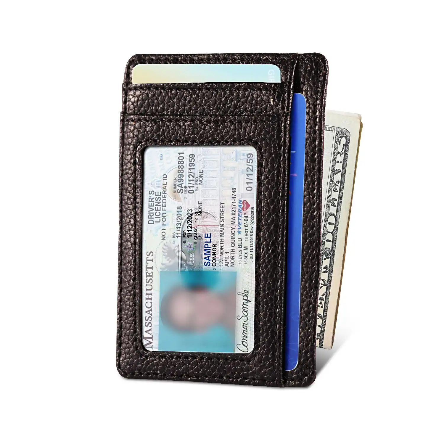 Front Pocket Card Case PU Leather RFID Protected