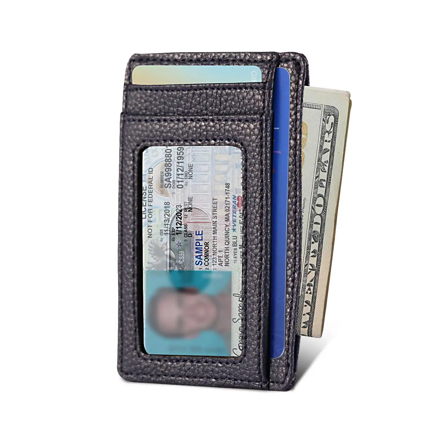 Front Pocket Card Case PU Leather RFID Protected