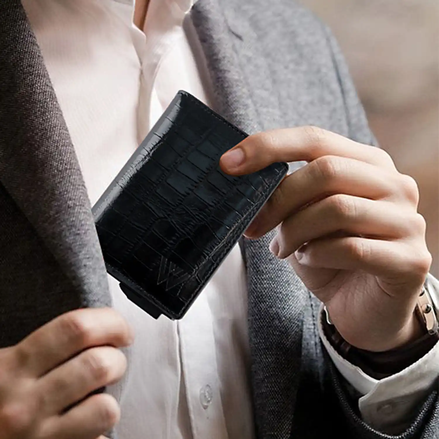 Smart_CC_Blk_M Mens PopUp Smart Card Case Wallet