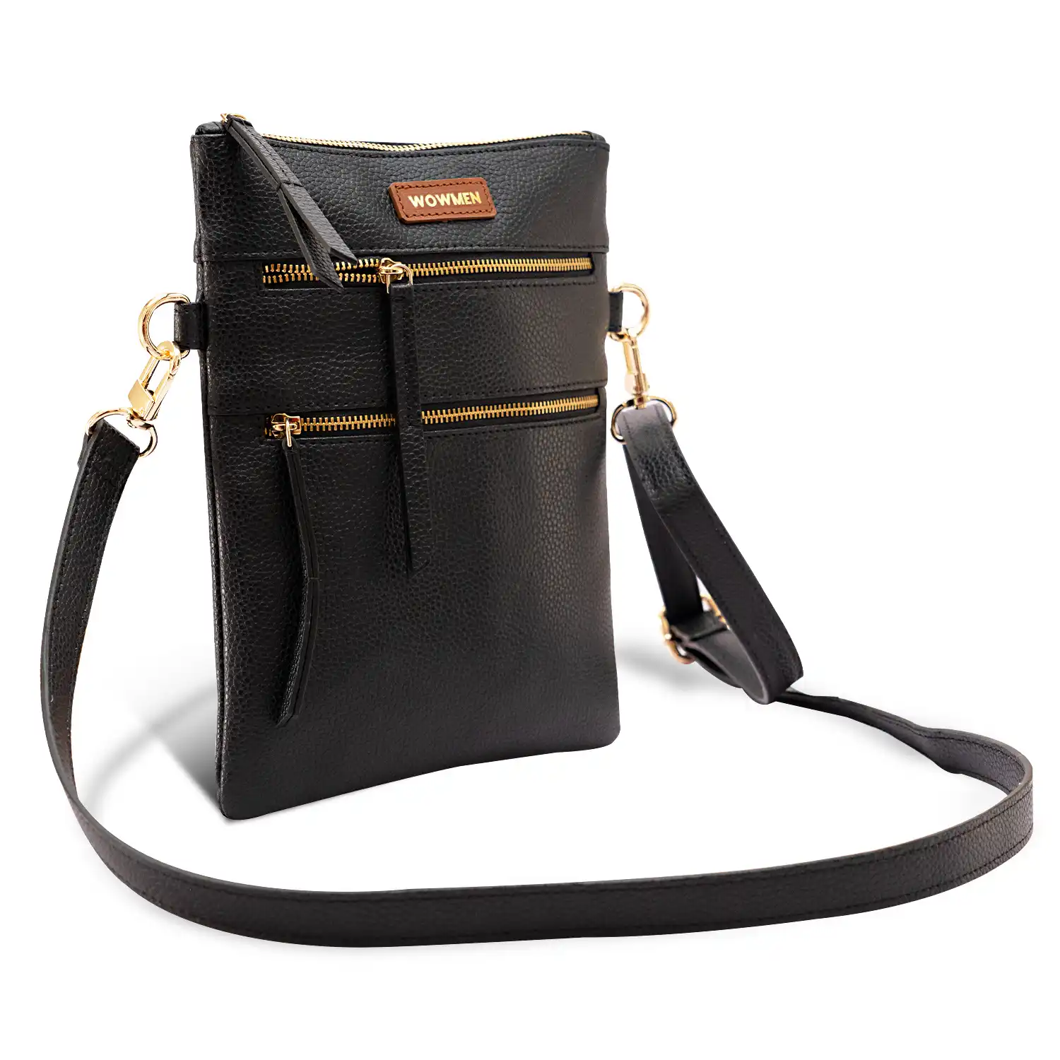 Women Triple Zipper CrossBody Bag
