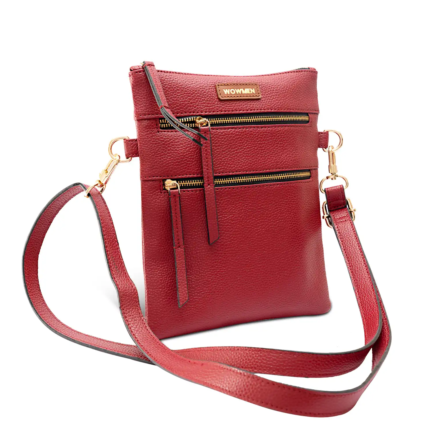 Women Triple Zipper CrossBody Bag