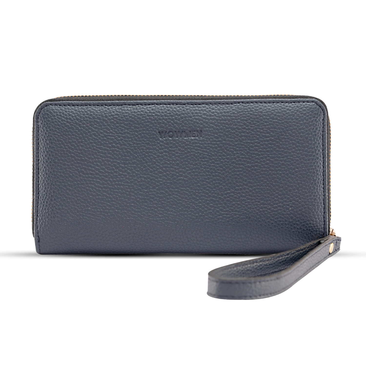 ZAW_PU_BLU_F Momens Zip Around Wallet PU Large RFID Protected