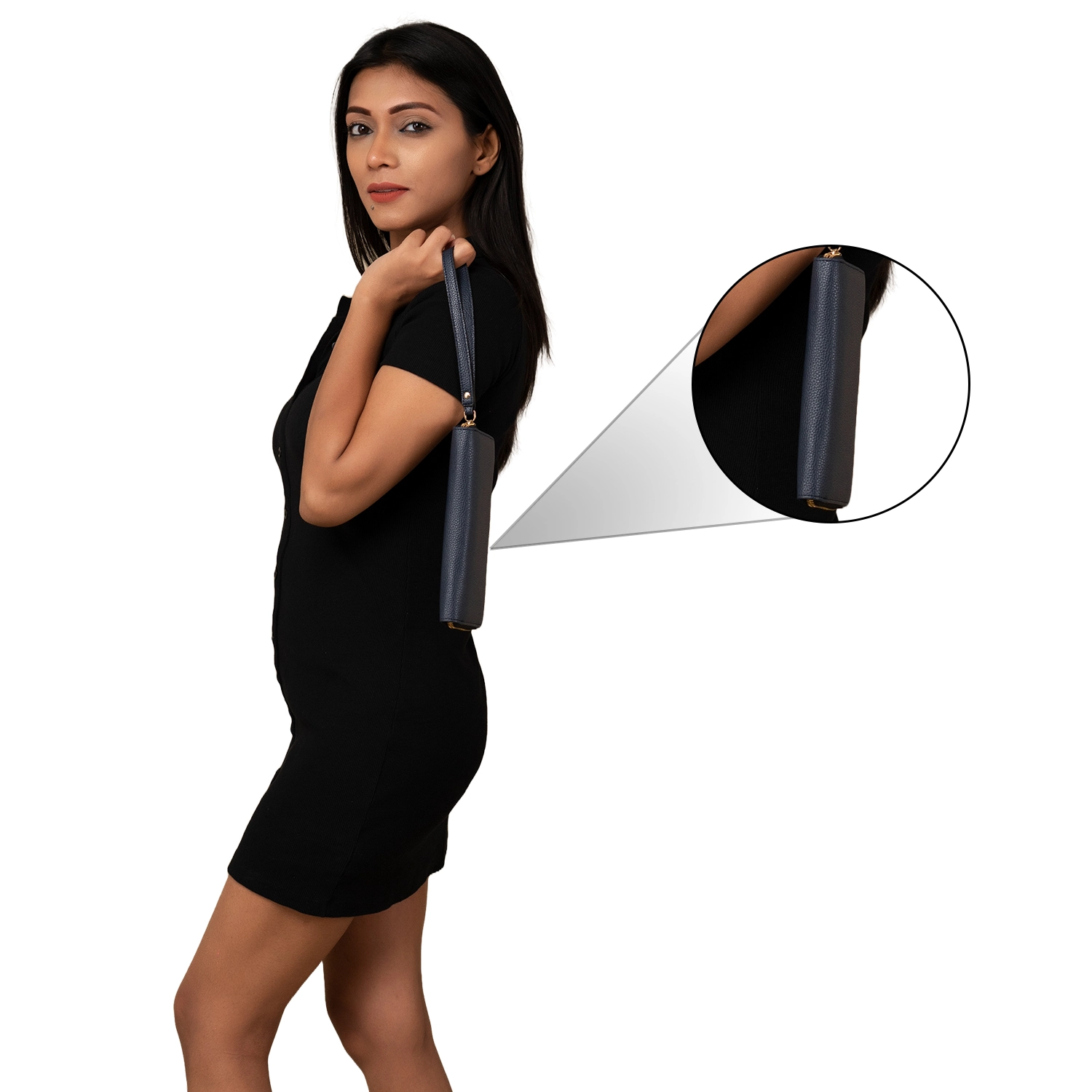 ZAW_PU_BLU_M Momens Zip Around Wallet PU Large RFID Protected