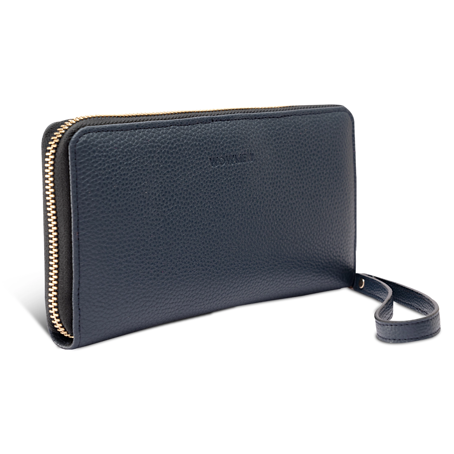 ZAW_PU_BLU_S Momens Zip Around Wallet PU Large RFID Protected